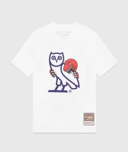 Ovo® x Mitchell and Ness 95 Raptors Og Owl T-shirt White