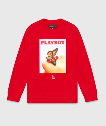 Ovo® x Playboy Butterfly Crewneck Sweatshirt Red