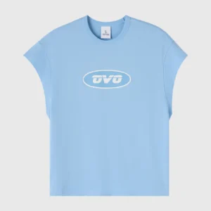 Runner Mesh Print Muscle Tee - Light Blue
